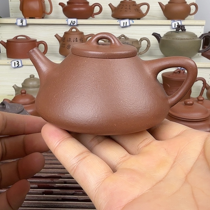紫砂茶壶封釉 子冶石瓢 180cc左右 半手工