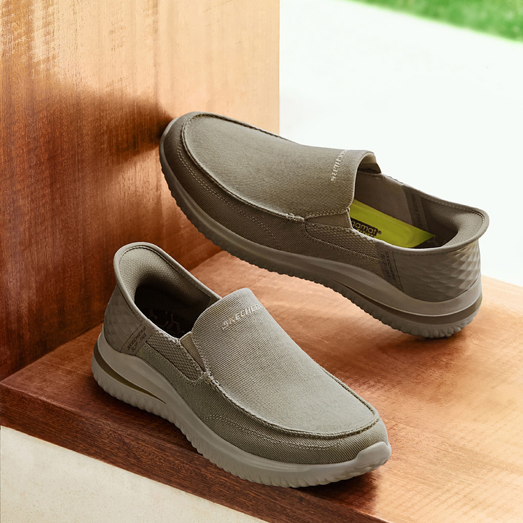 斯凯奇官方男鞋闪穿鞋Slip ins男鞋休闲鞋一脚蹬健步鞋210798