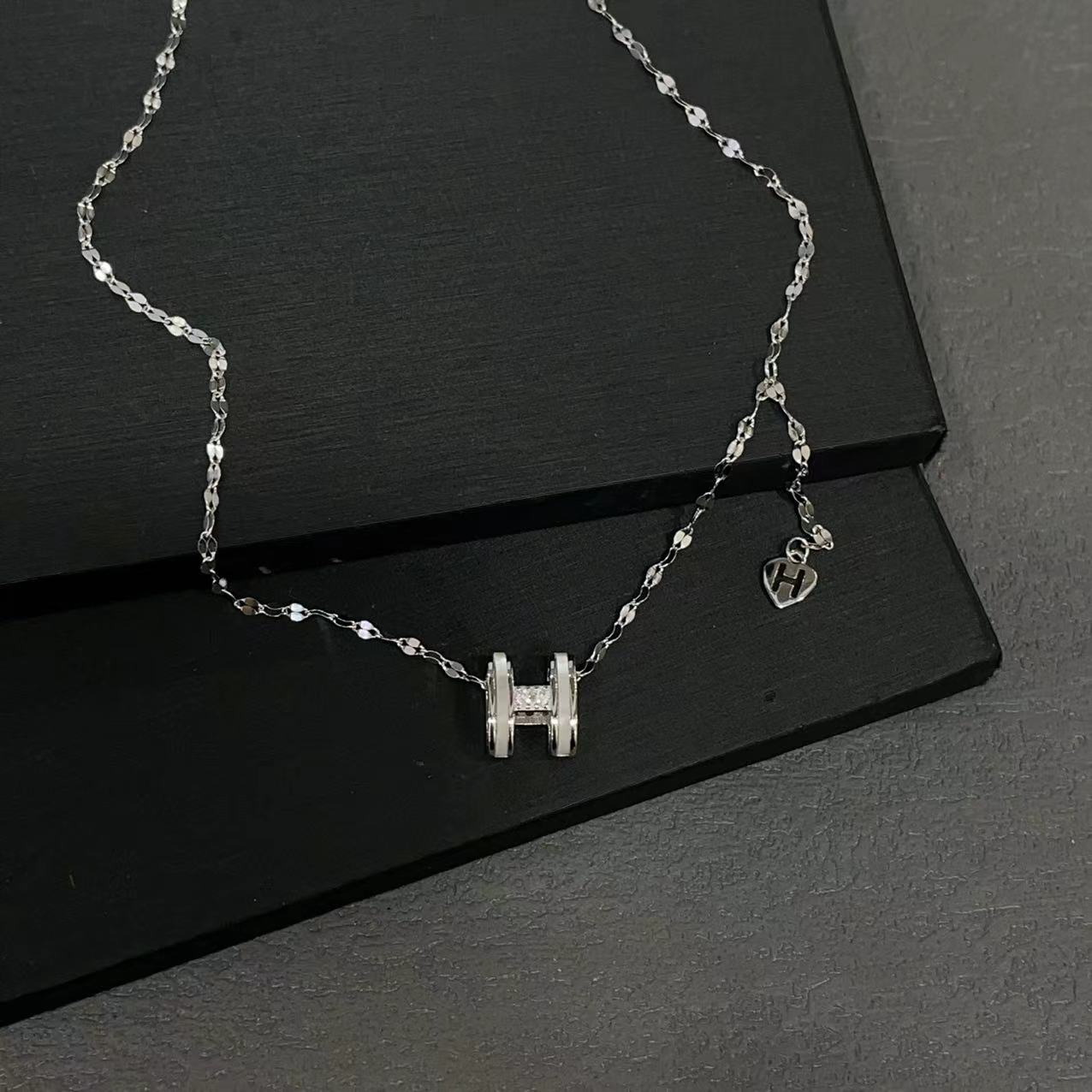 坠链均925银合成锆石 【雪糕专属】工字母925银项链 XG298