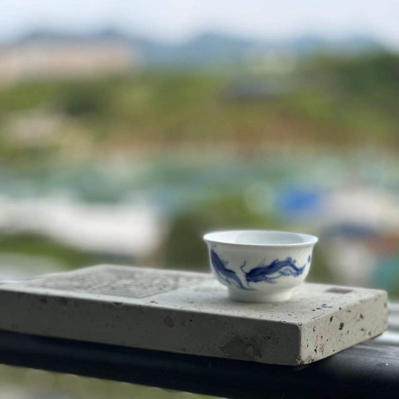 子非鱼，景德镇手绘青花主人杯，鱼翔浅底的快乐溢出屏幕啦