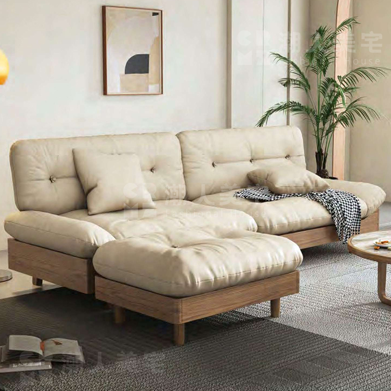 【云朵沙发】冬夏两用北欧实木沙发客厅沙发原木家具家用储物成套