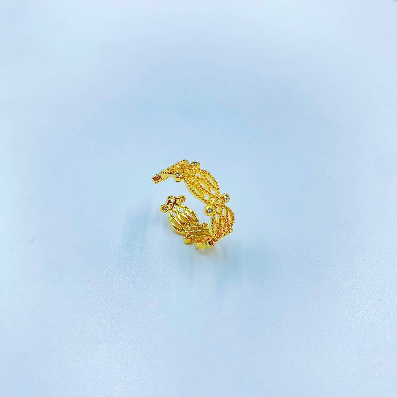 557 精美黄色菱形编织宽开口戒指多样性发货