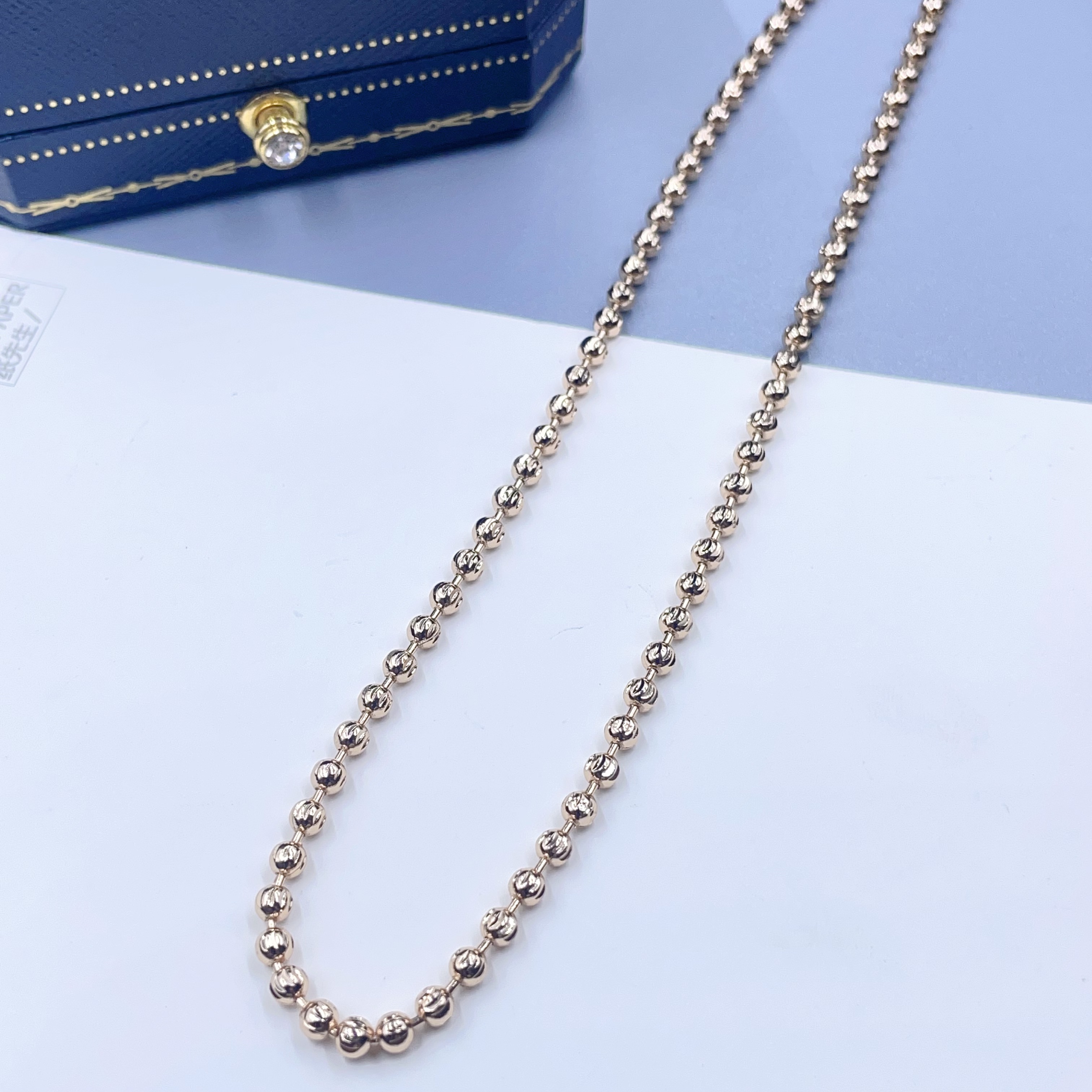 项链 高配香槟色月牙切珠项链女多样性发货-276