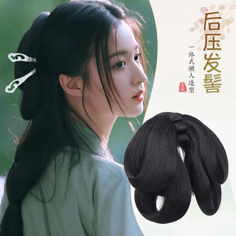 汉服假发一体式后压发髻古装假发头饰汉服造型假发包激发古风配饰
