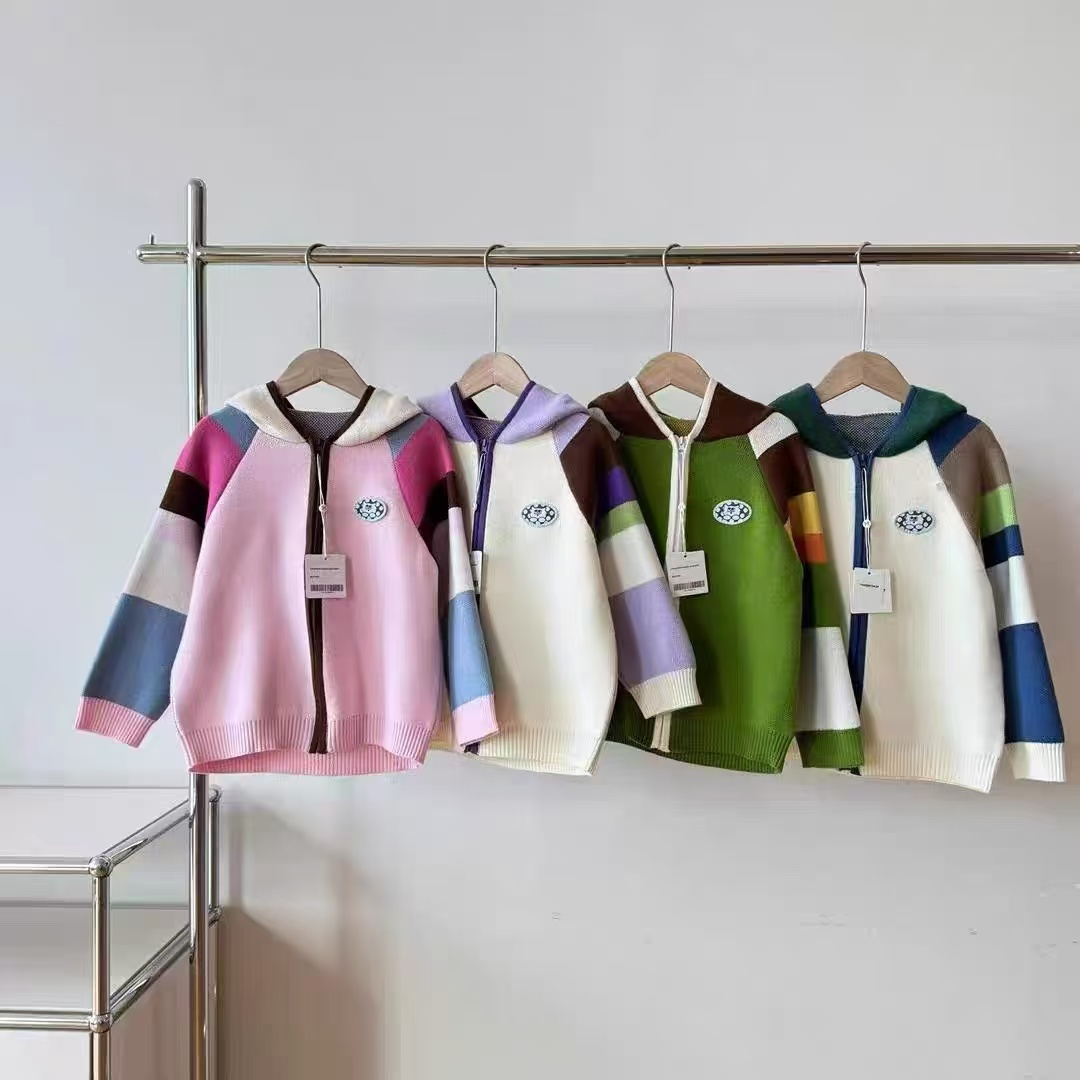 秋冬男女童多巴胺小猫咪开衫连帽毛衣外套