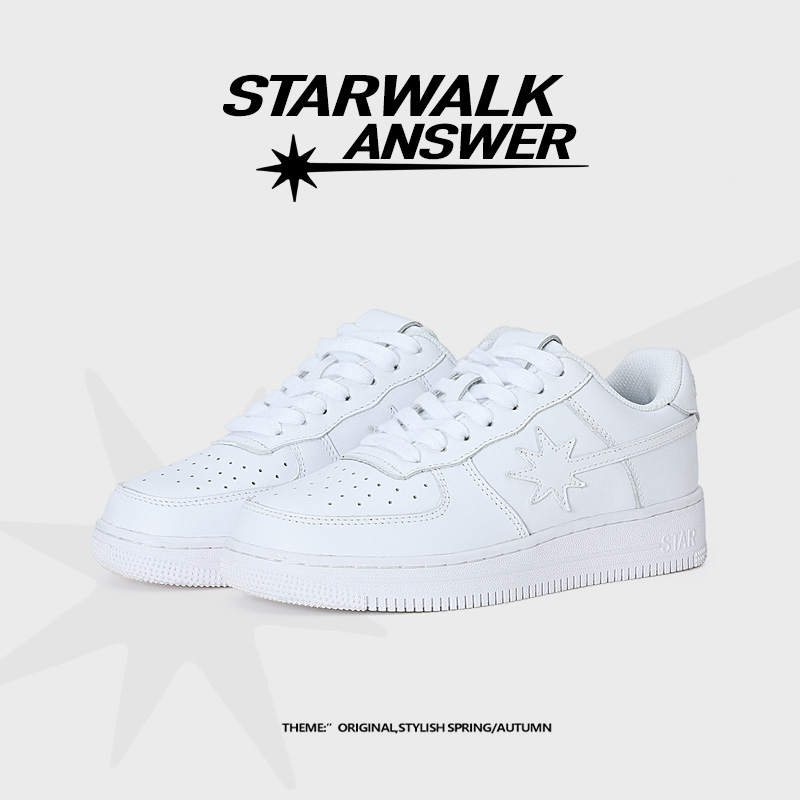 STARWALK ANSWER小白鞋情侣板鞋女百搭空军低帮潮鞋休闲男鞋