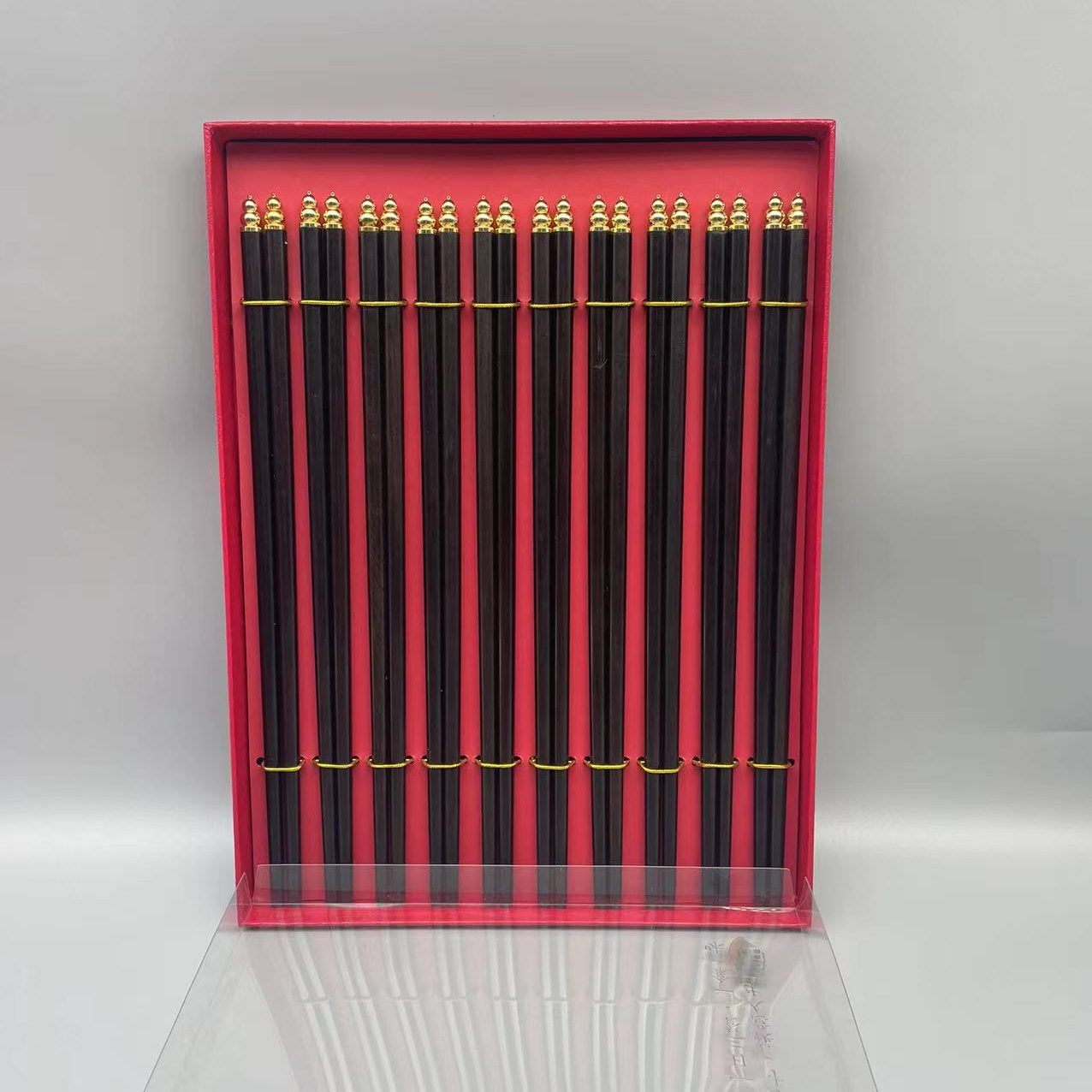 紫光檀铜头葫芦款筷子网红轻奢高档酒店家用中式防滑防霉