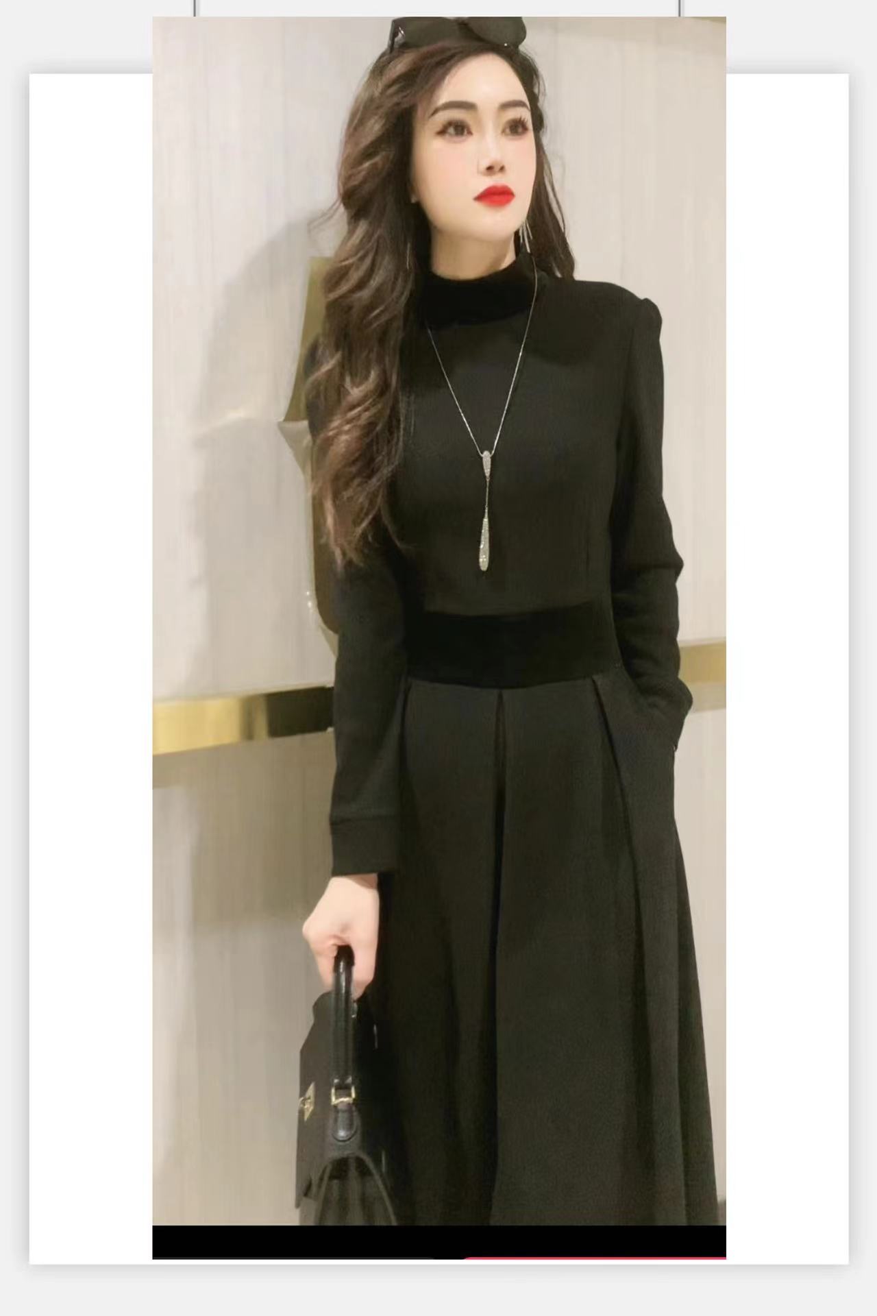 3258高领上身加绒连衣裙