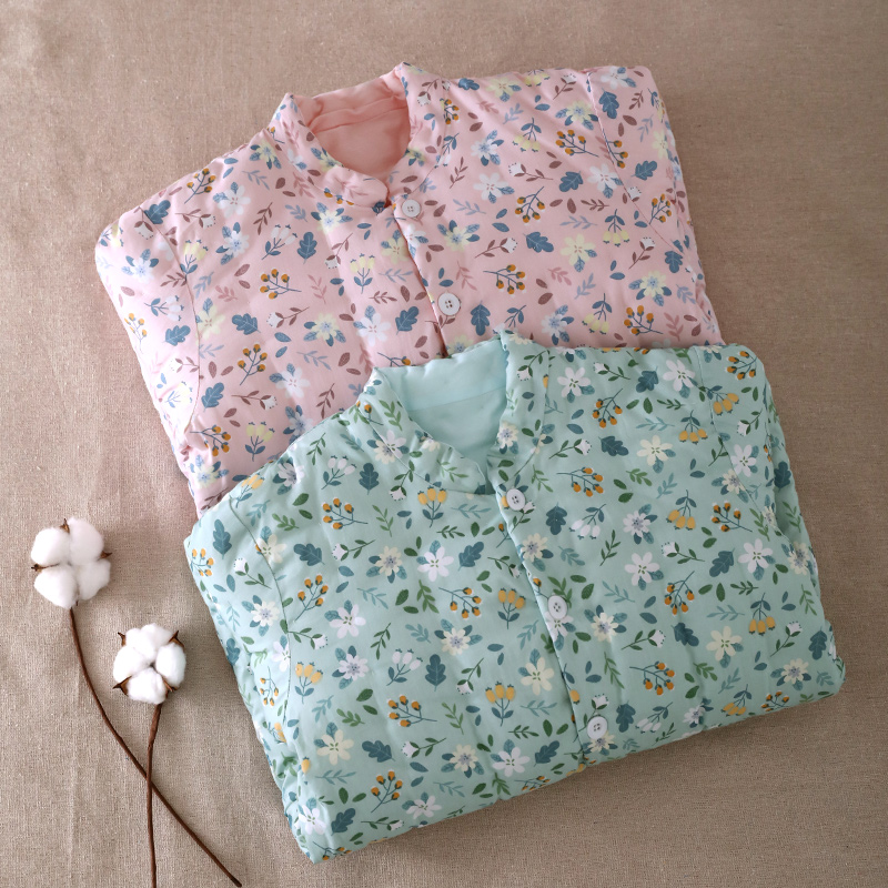 纯手工女士棉花棉袄成人复古小清新碎花保暖加厚外穿棉衣冬季