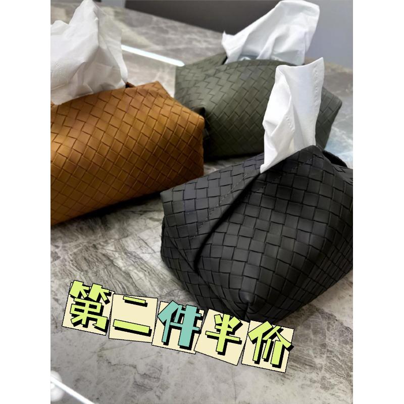纸巾盒客厅轻奢高档编织皮质抽纸盒子高级感茶几餐巾纸收纳盒