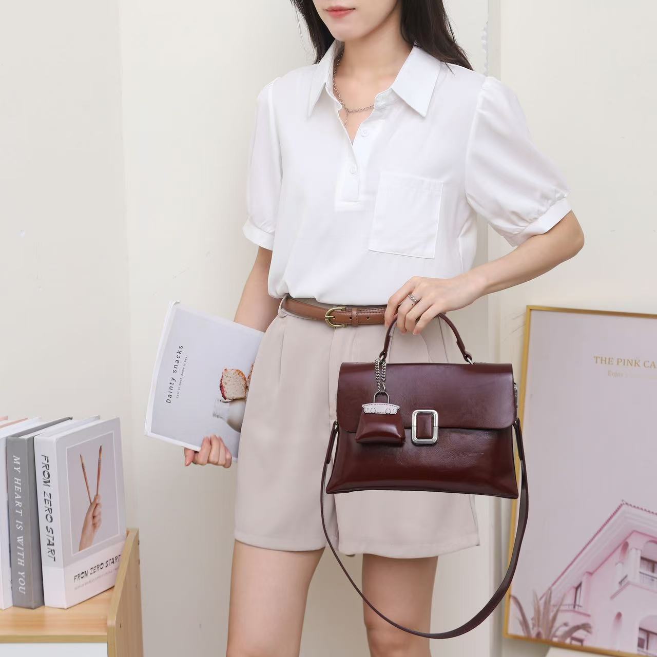 2024年新款时尚大方休闲小众优雅女包轻奢通勤，百搭耐看6047