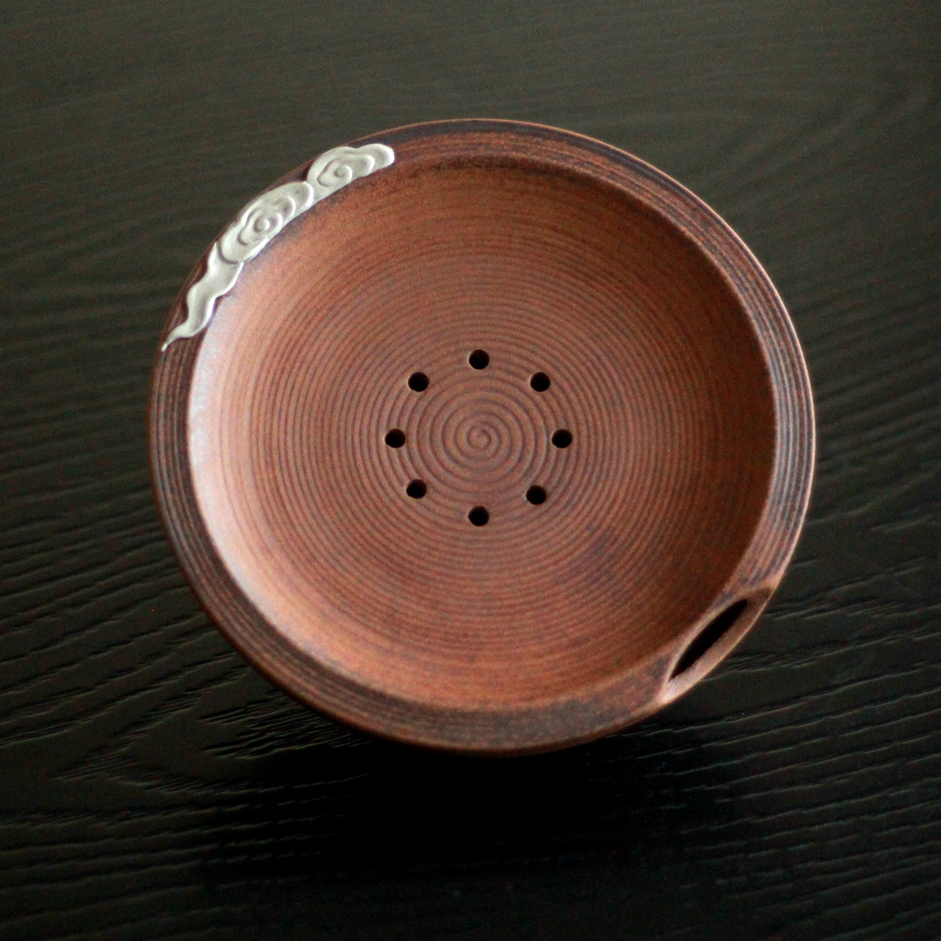 【正版川冶】鎏银砚台蓄水壶承.6912.养壶储水复古原矿老岩泥裸烧BL