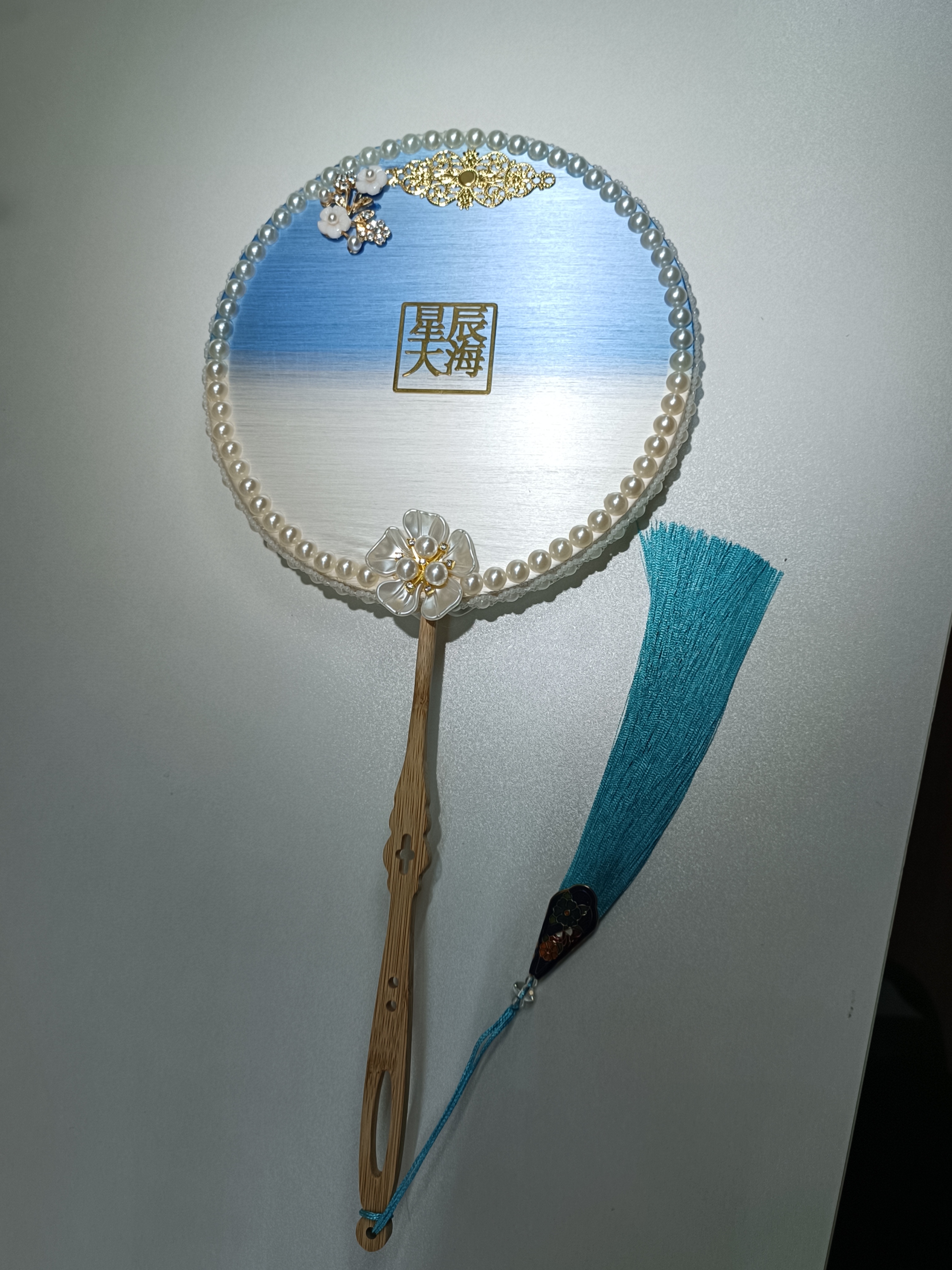 国潮古风圆形中号自制蚕丝扇桑蚕手工非遗蚕丝团扇