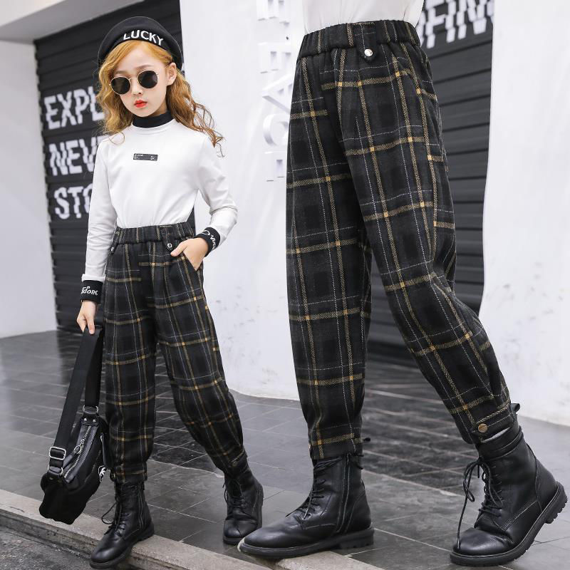 女童裤子加绒冬季2023新款中大儿童洋气韩版秋冬季加厚休闲长裤潮