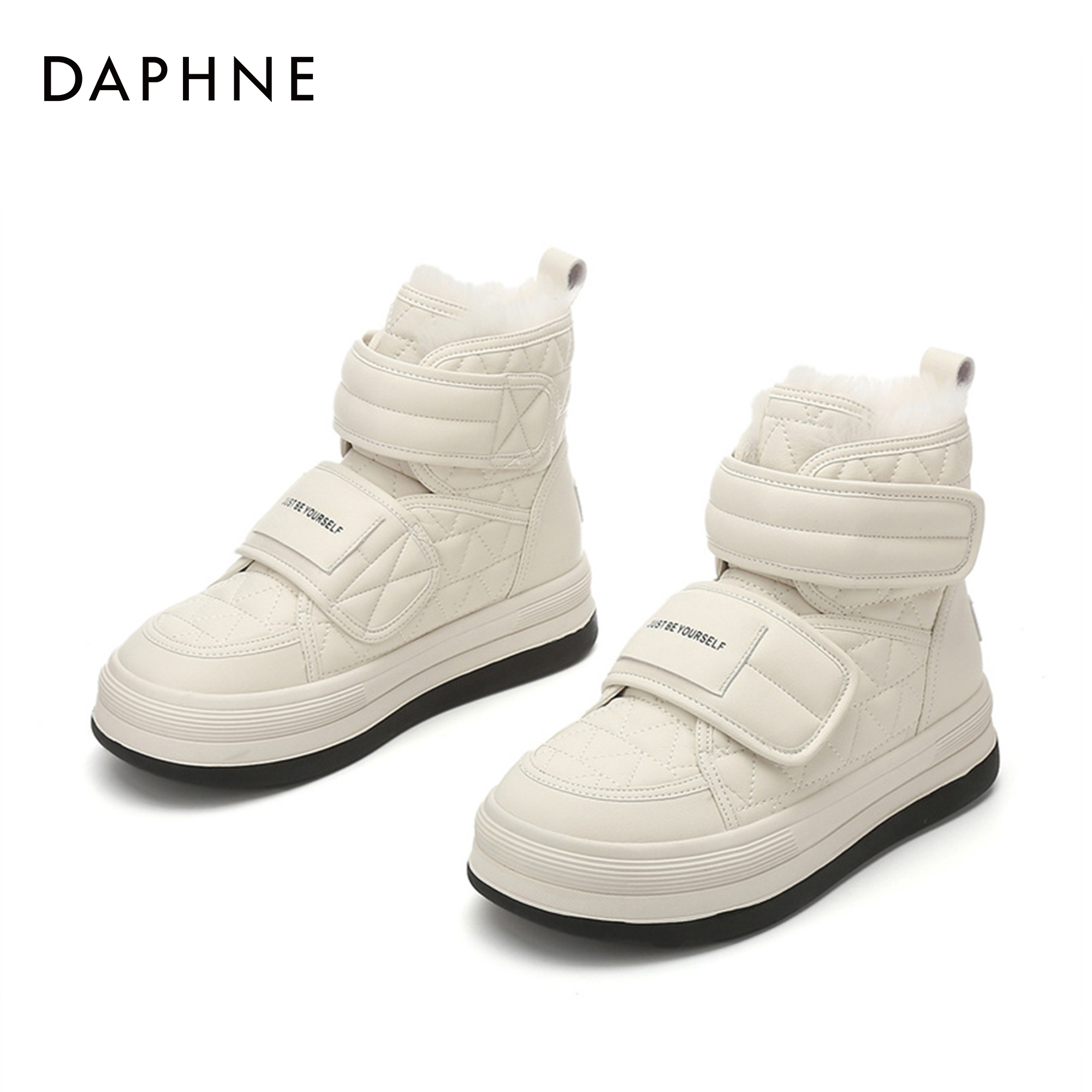 达芙妮2025加绒雪地靴女鞋时尚百搭洋气马丁靴子潮流短靴保暖冬季