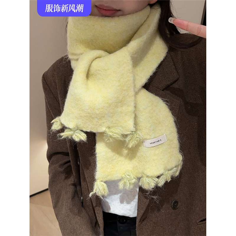 2024新款韩版秋冬软糯流苏针织围巾披肩百搭ins保暖加厚围脖学生