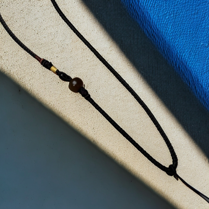 和田玉手工挂绳复古百搭款吊坠绳 配珠颜色随机