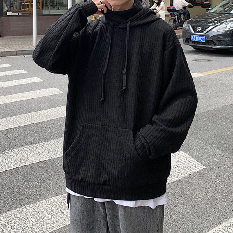 HY14-H区情侣春秋百搭潮流韩版ins高领套头连帽卫衣