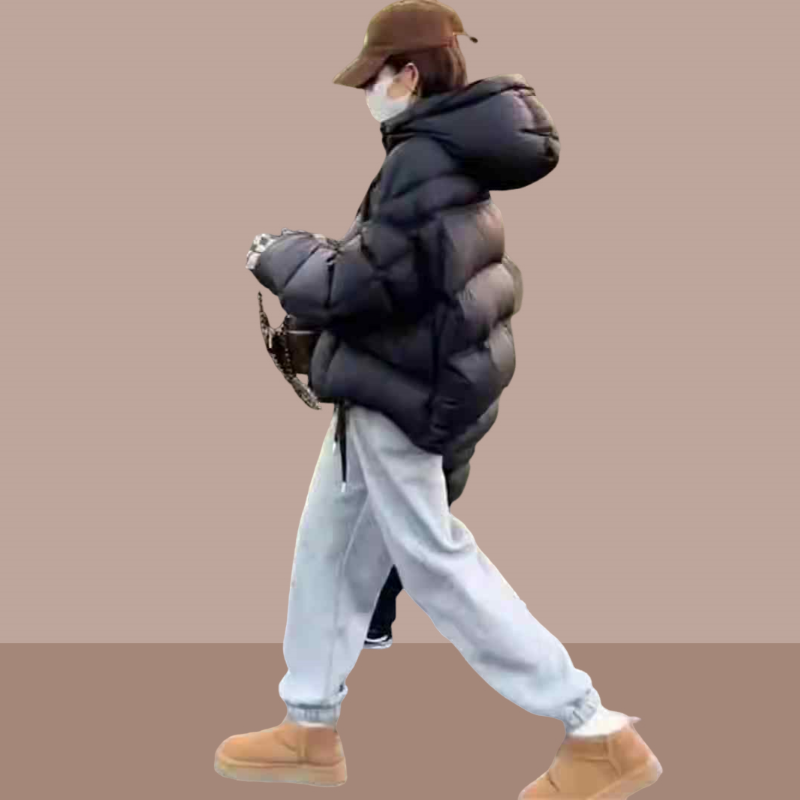 棉袄女2024新款冬季时尚加厚短款龟背泡芙连帽棉服小个子保暖外套