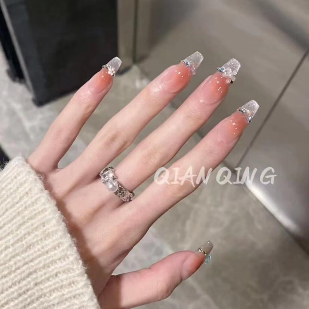【锦觅仙子】手工定制穿戴甲美甲贴片短款流行显白秋冬必入款可拆卸