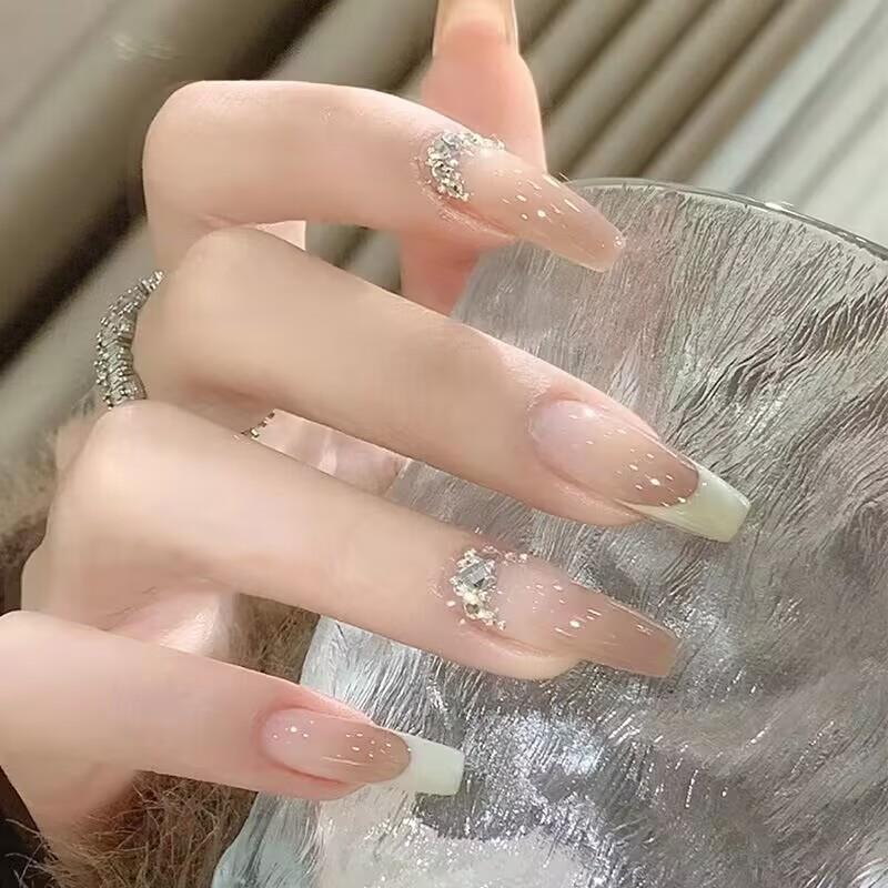 长款穿戴甲指甲贴美甲贴甲片成品可拆卸厂家批发一件代发拉长手型