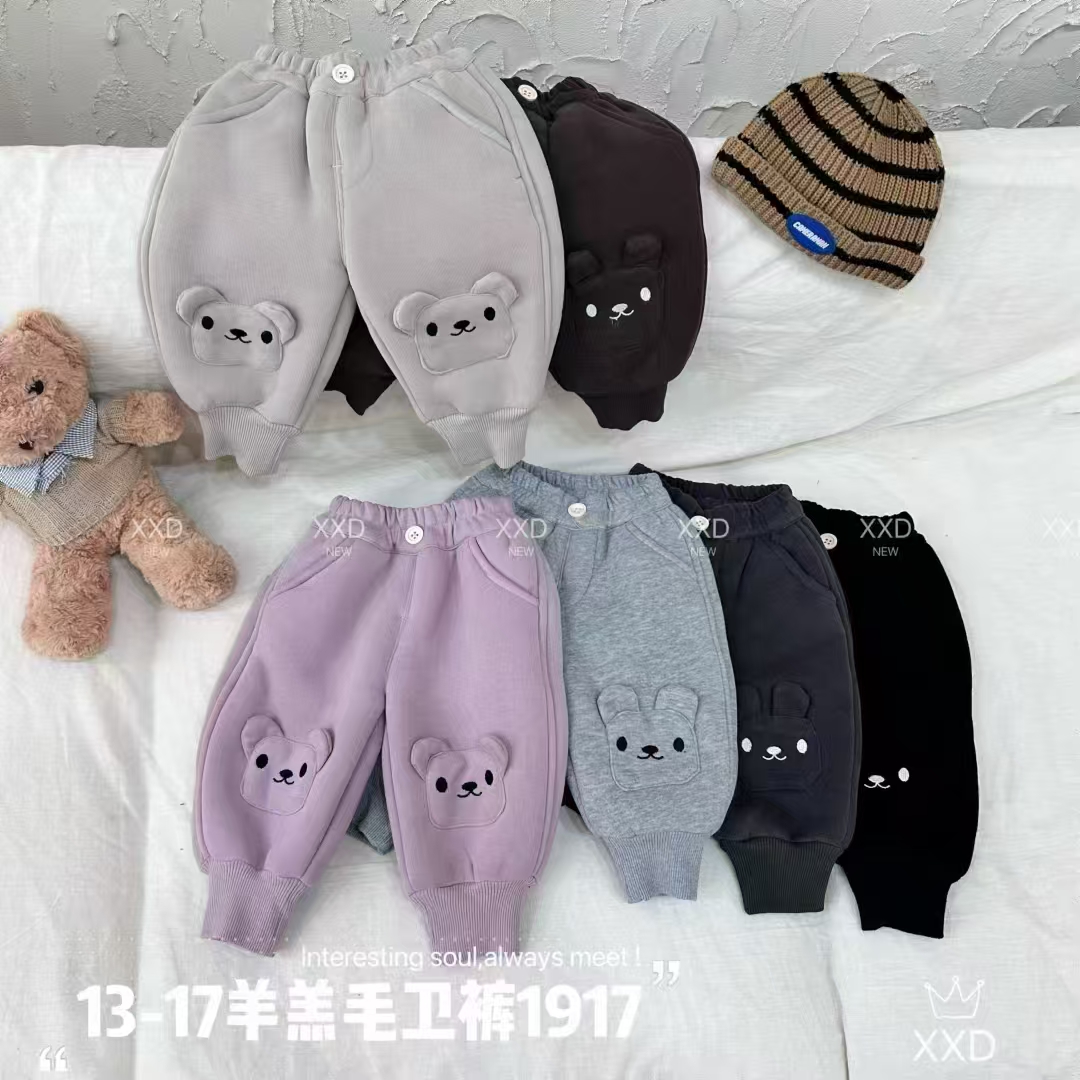 宝宝羊羔毛卫裤冬季