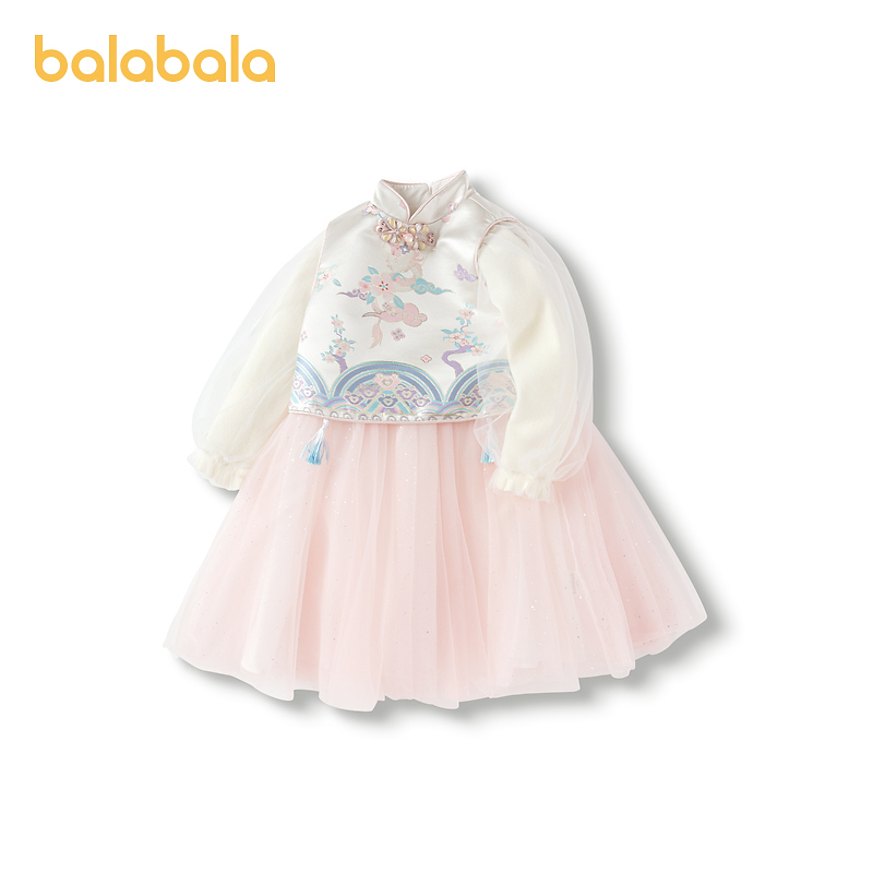 巴拉巴拉女童国风套装连衣裙两件套甜美公主裙