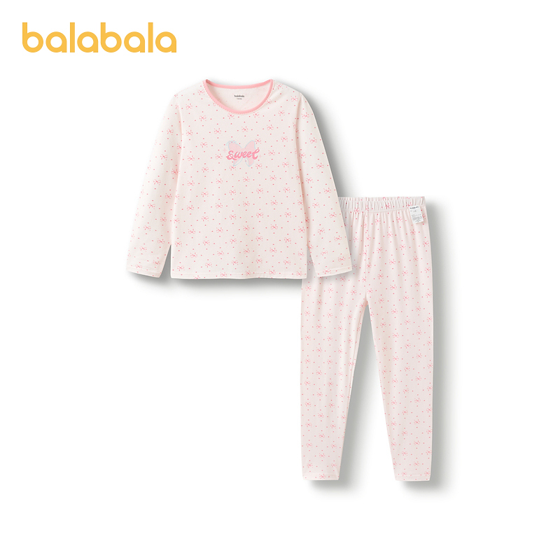 巴拉巴拉儿童秋衣秋裤套装蛇年新款女童保暖内衣本命年红色睡衣潮