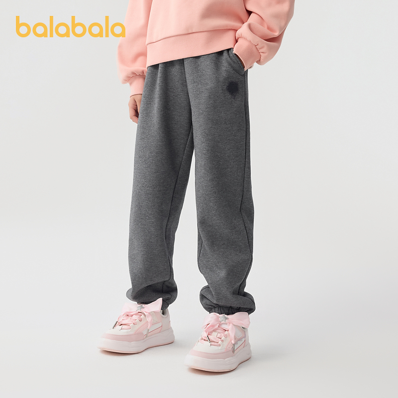 【balaOne】巴拉巴拉童装女童裤子冬装中大童加绒长裤保暖儿童运动