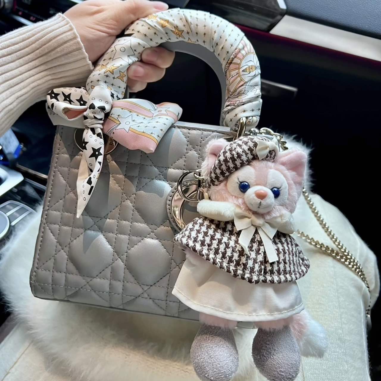 99新  小花Jerry P253186276 Lady Dior 戴妃包 三格手提包