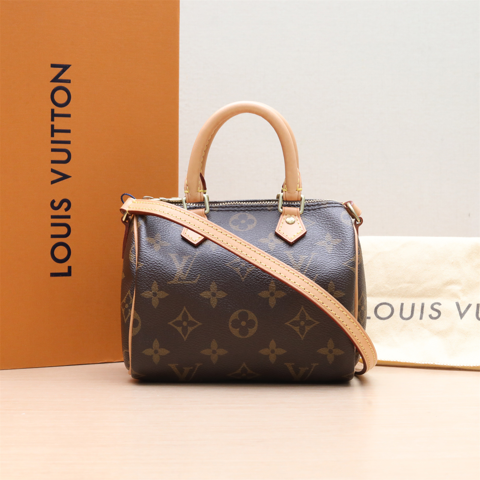 95新 LouisVuitton/路易威登 小花柳 Speedy Nano 16 配肩带 2015
