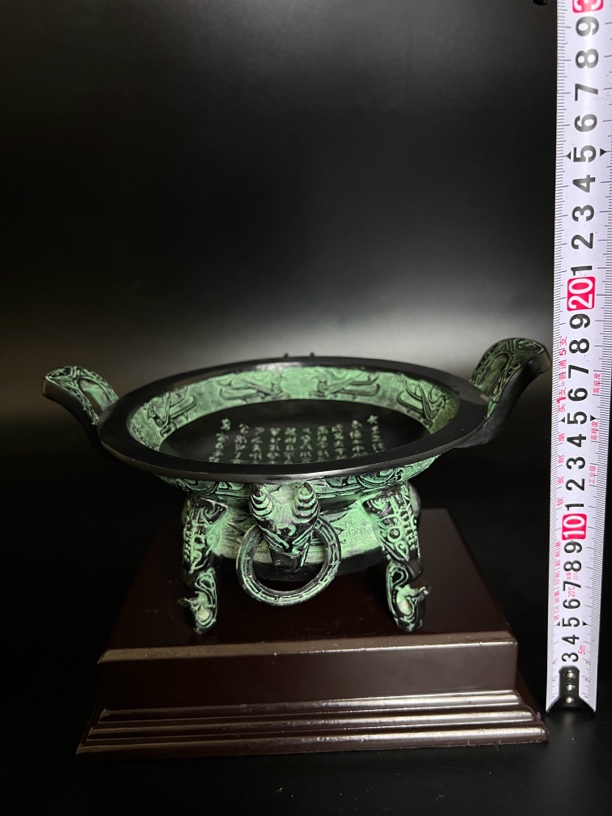 辉煌青铜器仿真品工艺品青铜盘青铜器摆件仿古山西莱盘锌合金材质