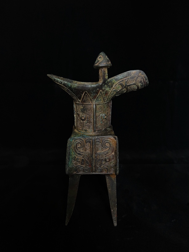 辉煌青铜器方型爵杯纯铜工艺品复古