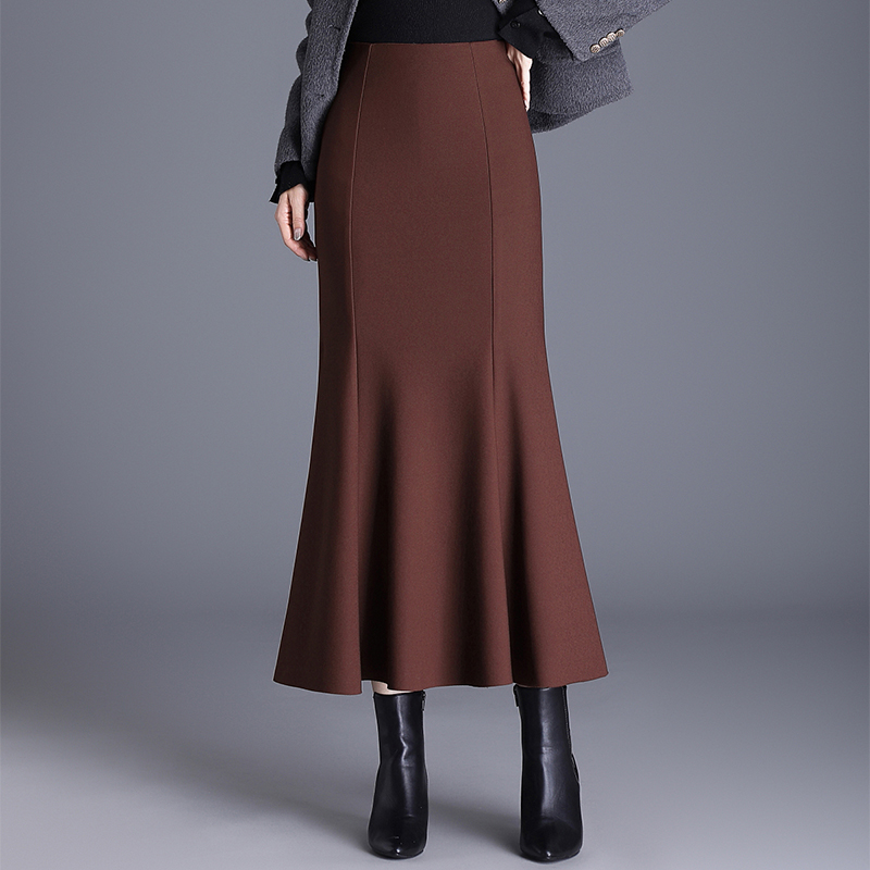 2025新款秋冬鱼尾裙穿搭长款包臀裙半身裙长裙收腹垂感半身裙厚款