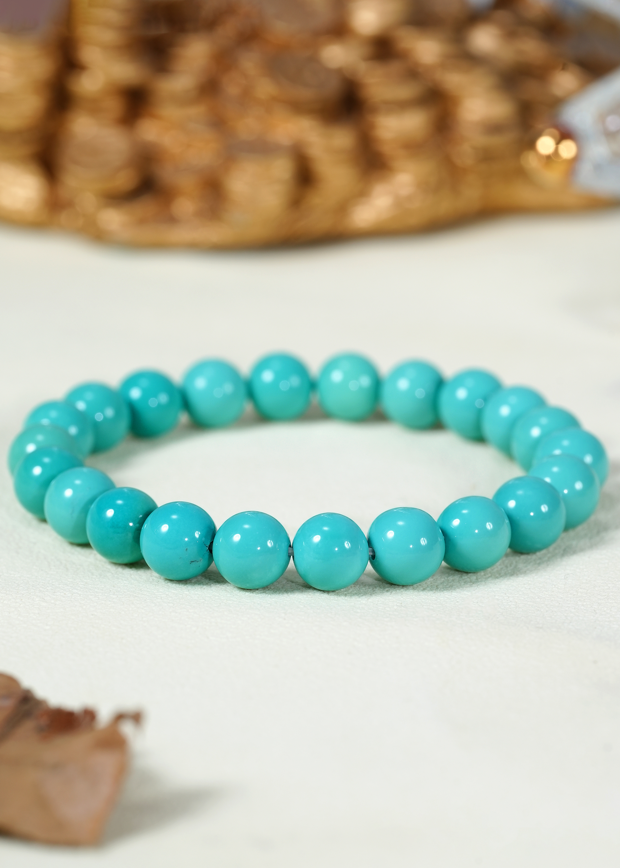 【婧婧精选】臻品 · 原矿绿松圆珠手串 7mm+ 多样性发其一