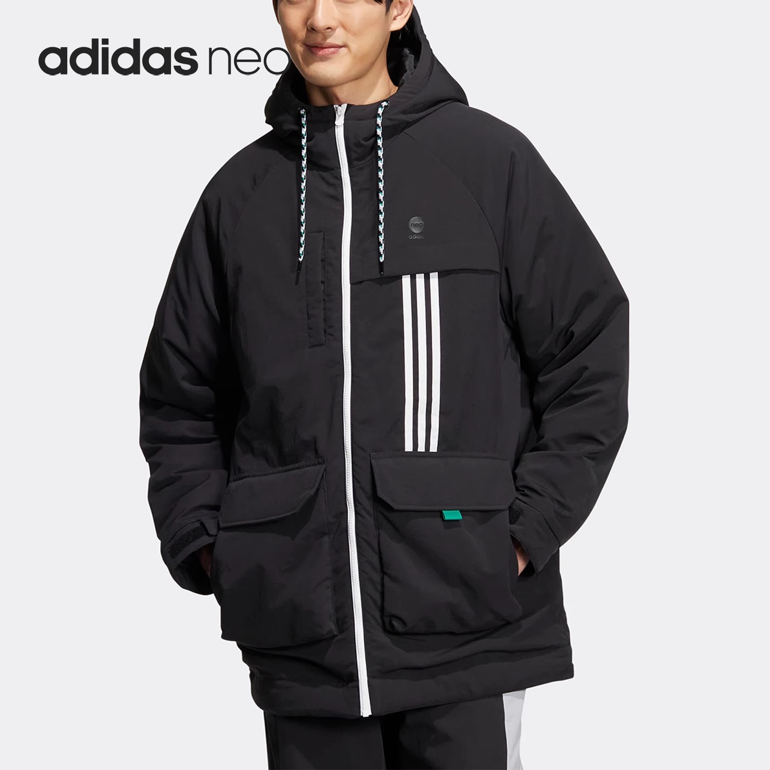 Adidas/阿迪达斯--正品Neo男女同款冬款运动休闲连帽羽绒服HN4763