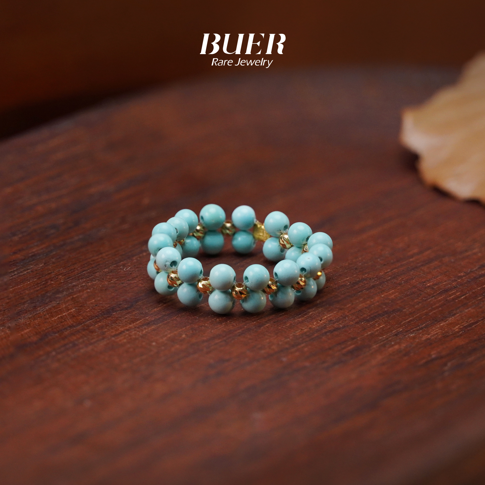 【不二】绿松石18K金DIY双层戒圈3mm+