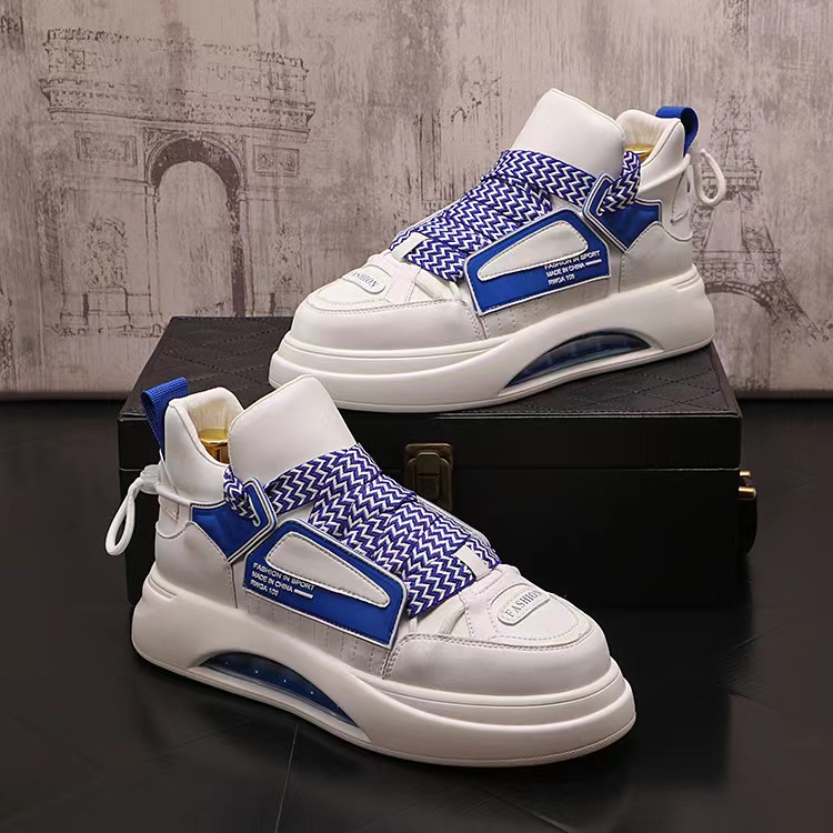 男鞋2023年夏季新款厚底增高百搭板鞋时尚潮流小白鞋男士休闲鞋子