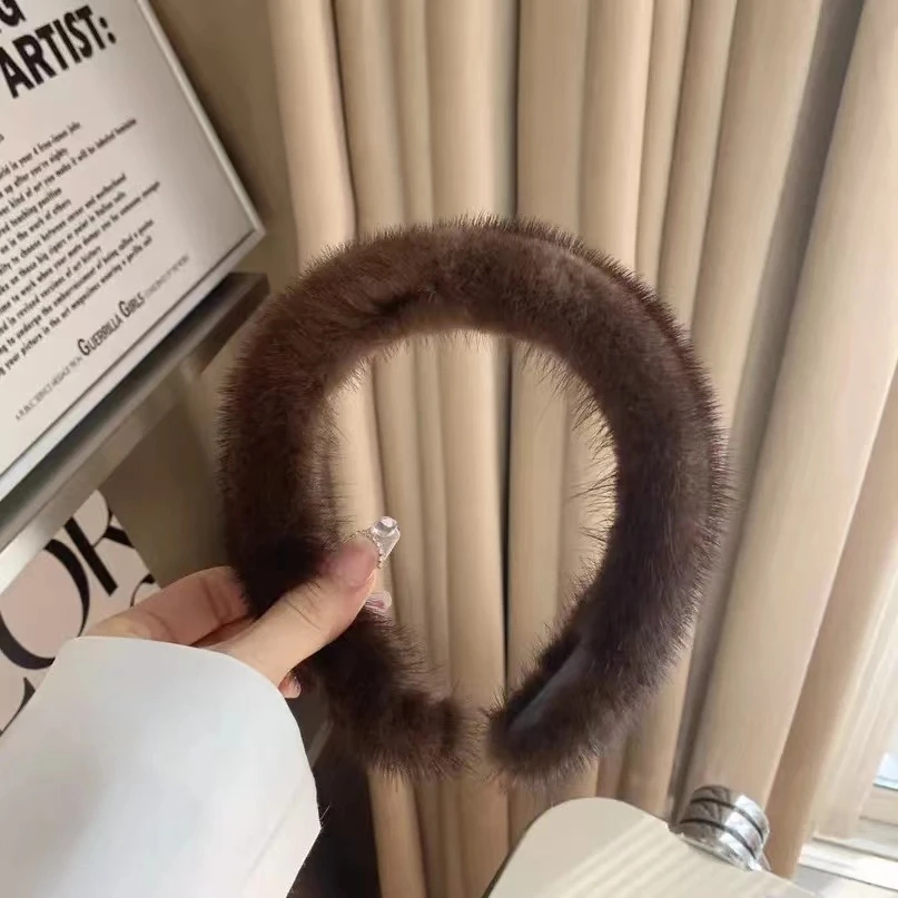 真毛发箍毛毛头箍高颅顶网红冬季毛绒头饰