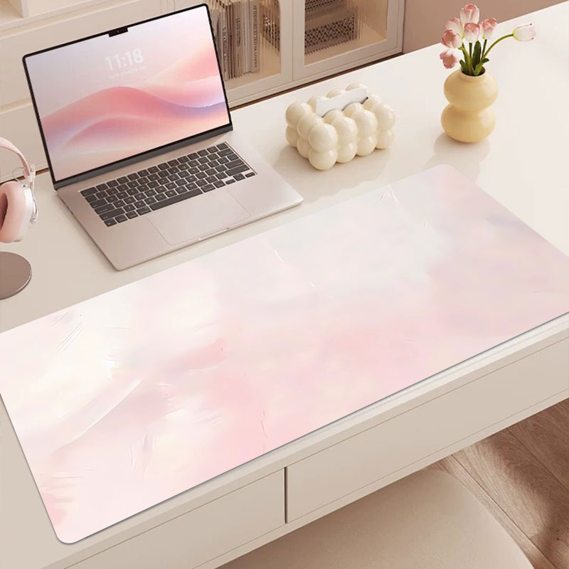 渐变简约办公桌垫超大鼠标垫家用电脑书桌垫水彩ins风键盘垫定制