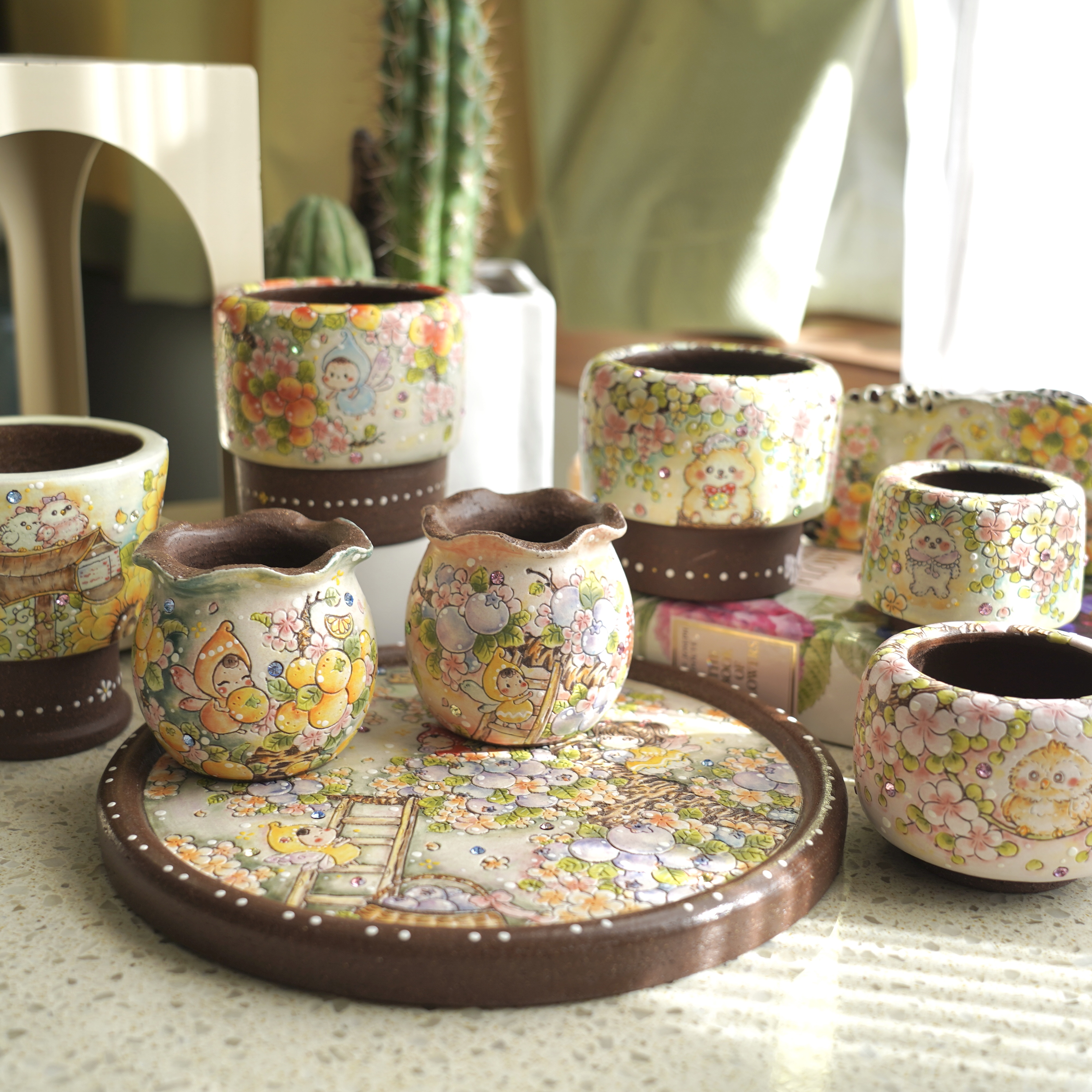 向阳花盆器【可爱精灵款向阳花sunflower】工坊店铺花盆一物一拍