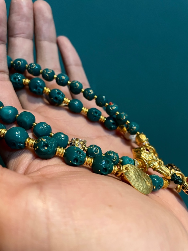 典藏级绿松手持核尖搭配108