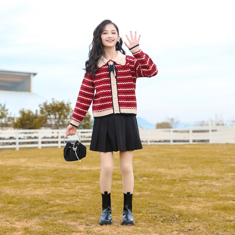 《童装品牌断码清仓直播》女童新年套装裙年服女孩百褶裙23932