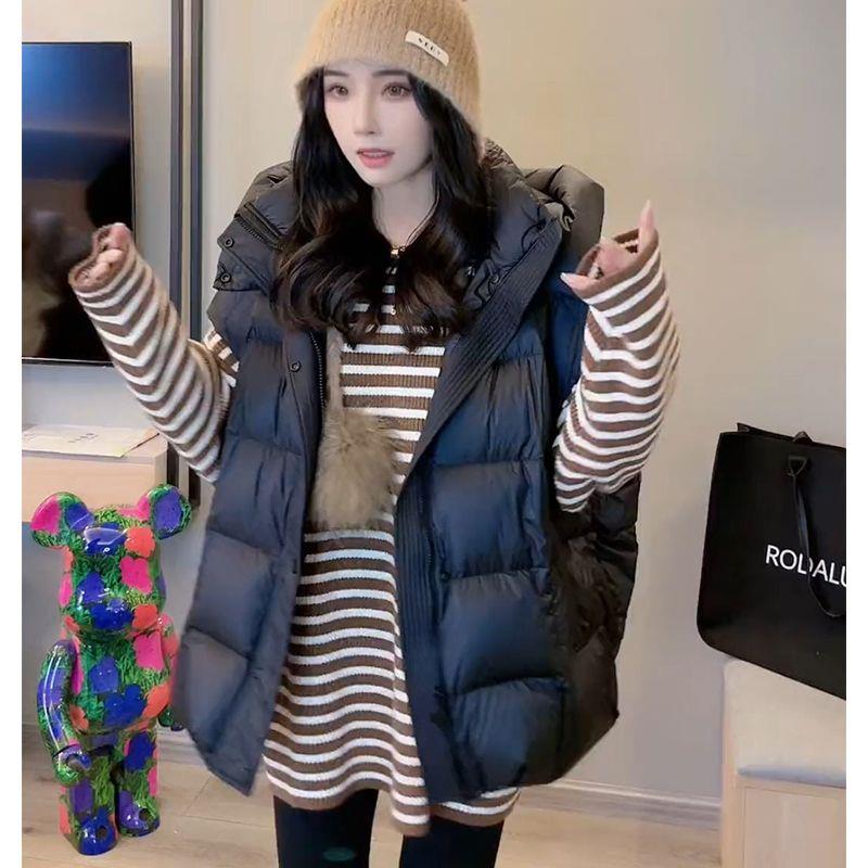 新款薄羽绒羽绒衣马甲女设计感小众韩版宽松洋气加厚连帽