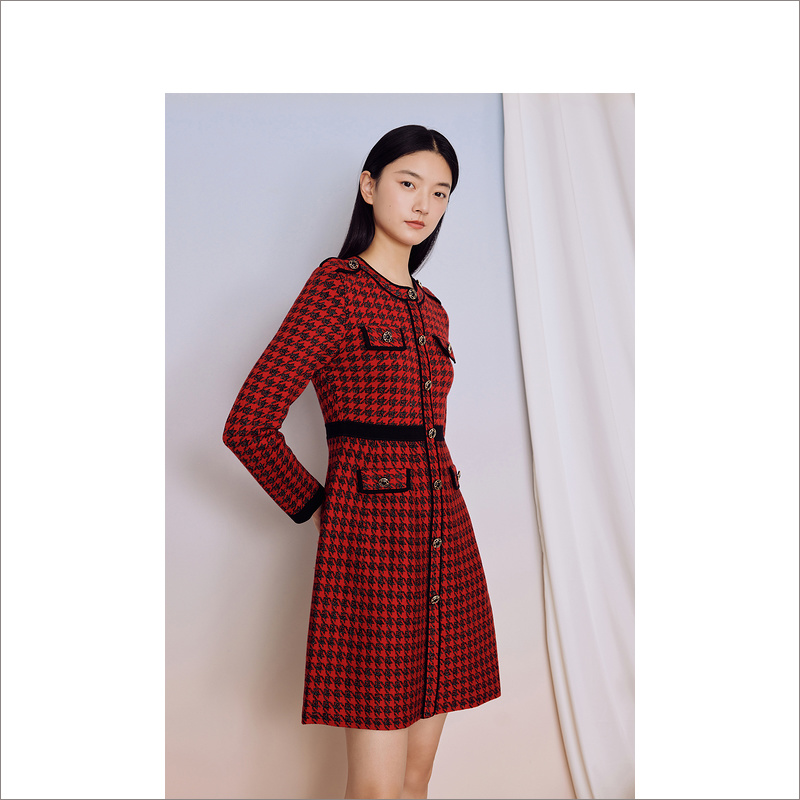 Goodland美地女装秋冬季显瘦羊毛针织洋气衣服女连衣裙LC34506227