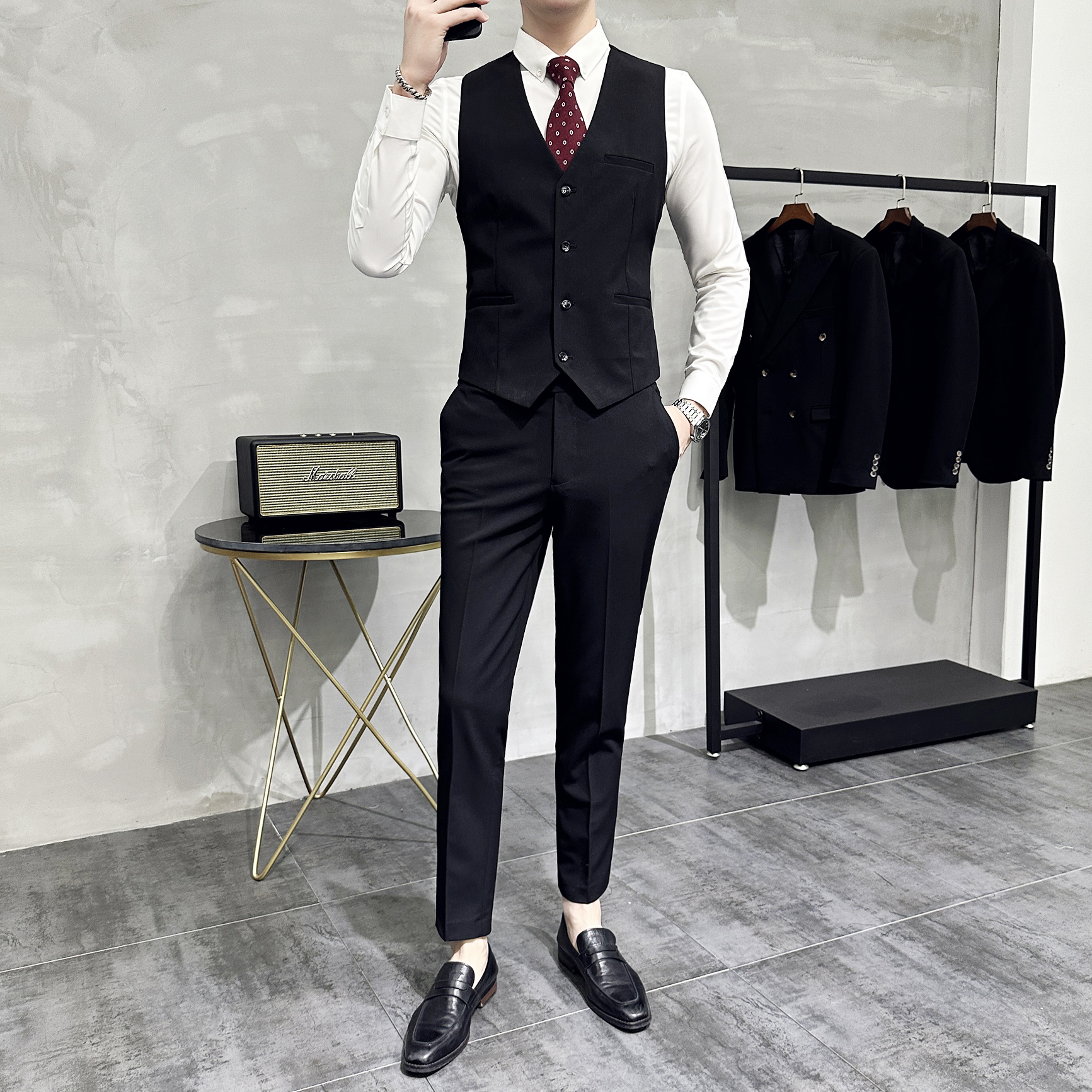 英伦修身单排西装马甲帅气男士绅士商务休闲新郎伴郎结婚902马甲