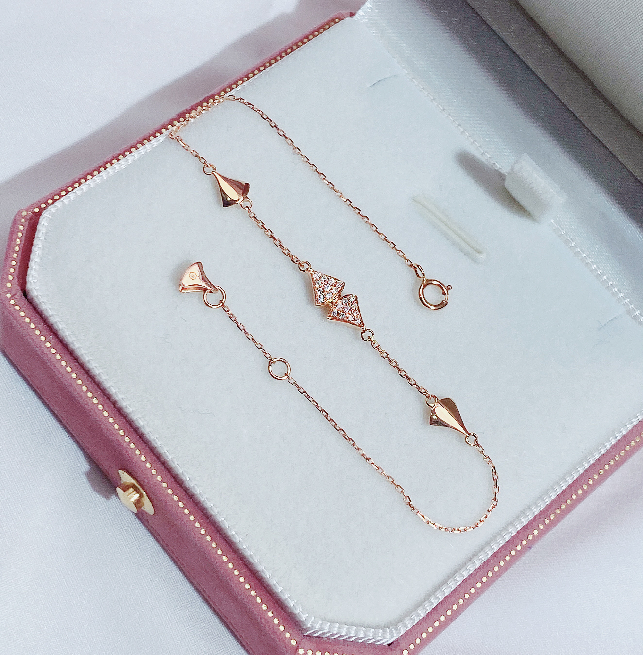 18k金手链（钻石小扇子手链）