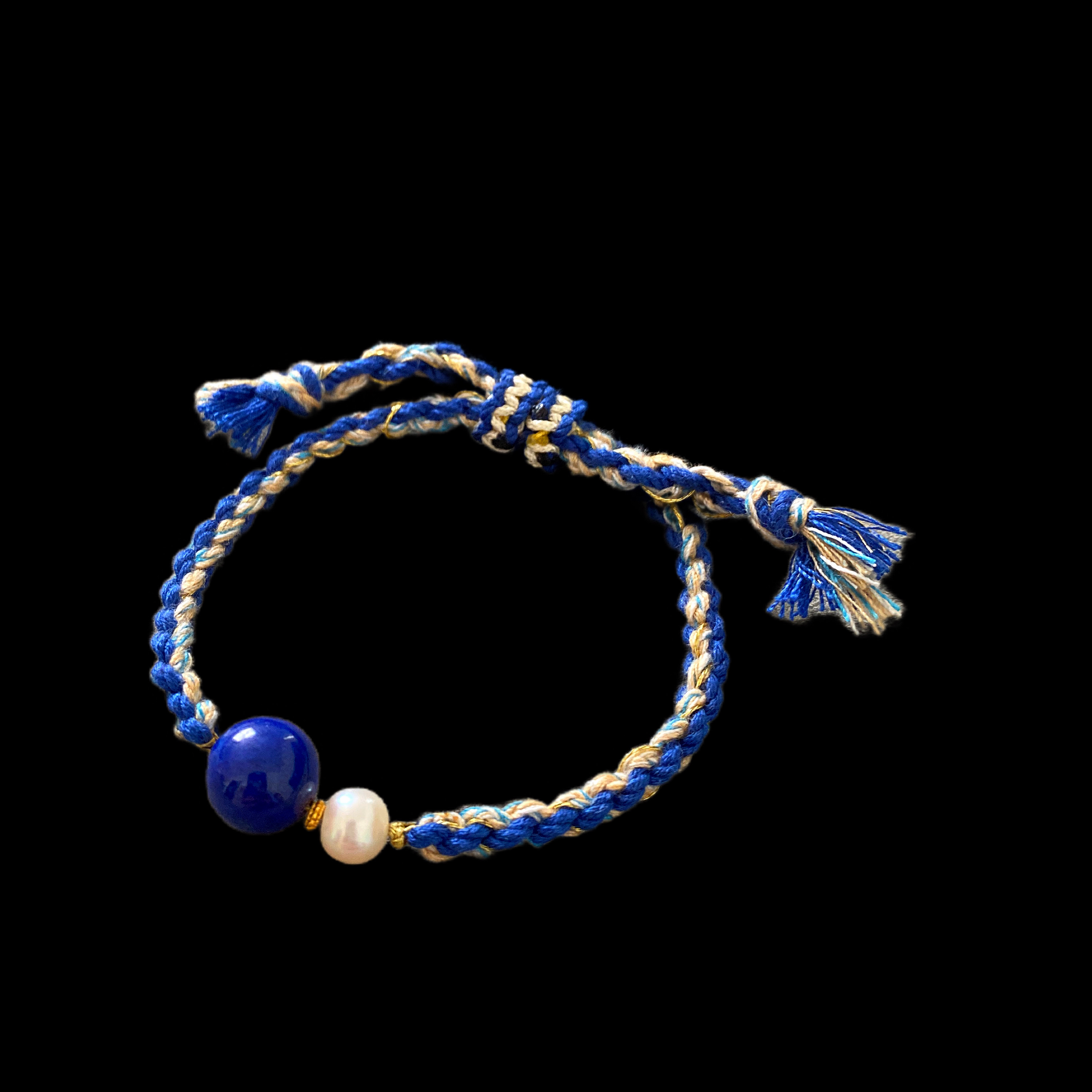 V5381青金石手绳18K孤品.