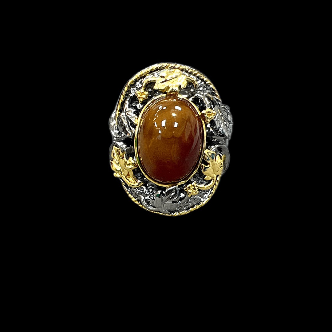 F5700玛瑙戒指老意大利工艺手作孤品.