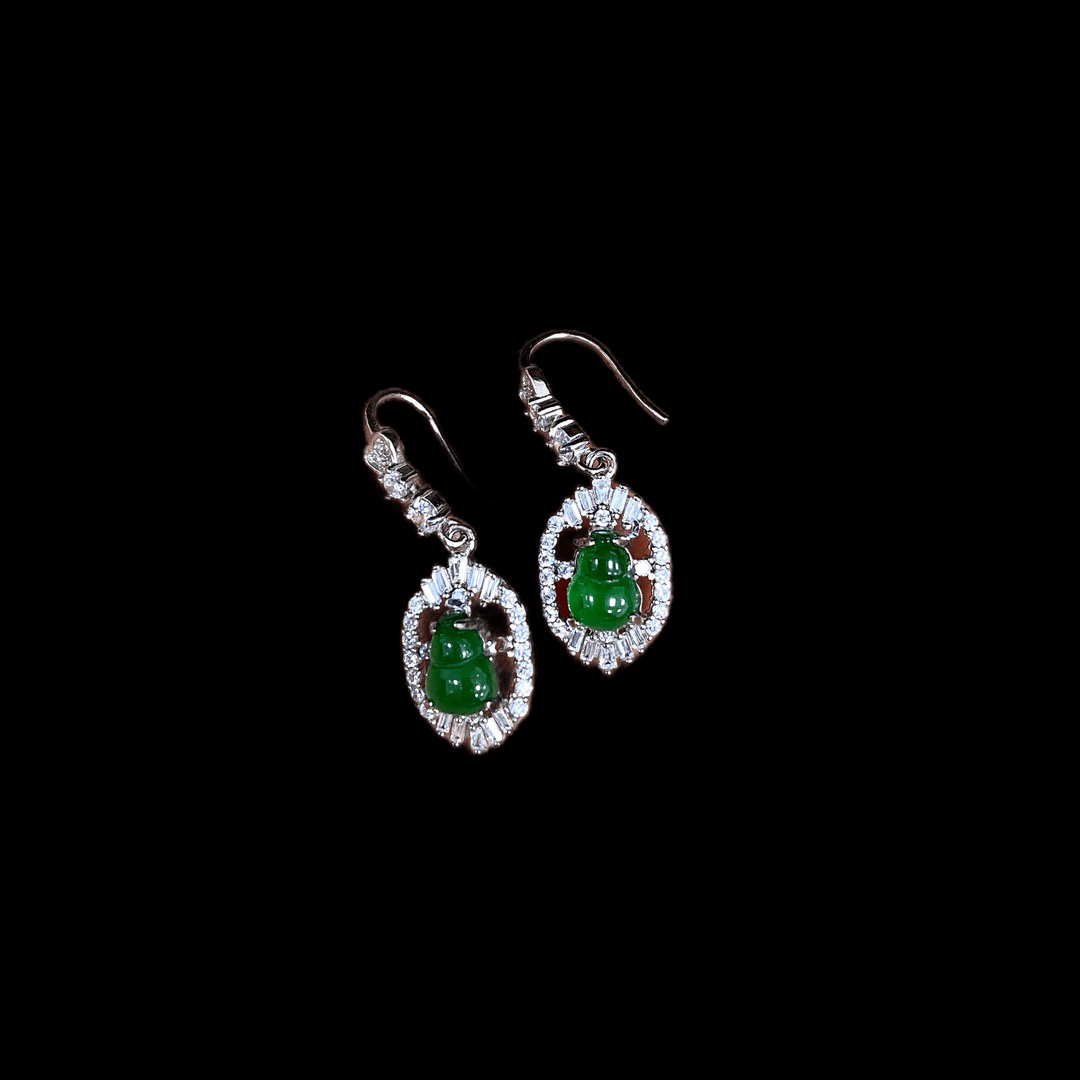 F2586翡翠耳坠孤品。